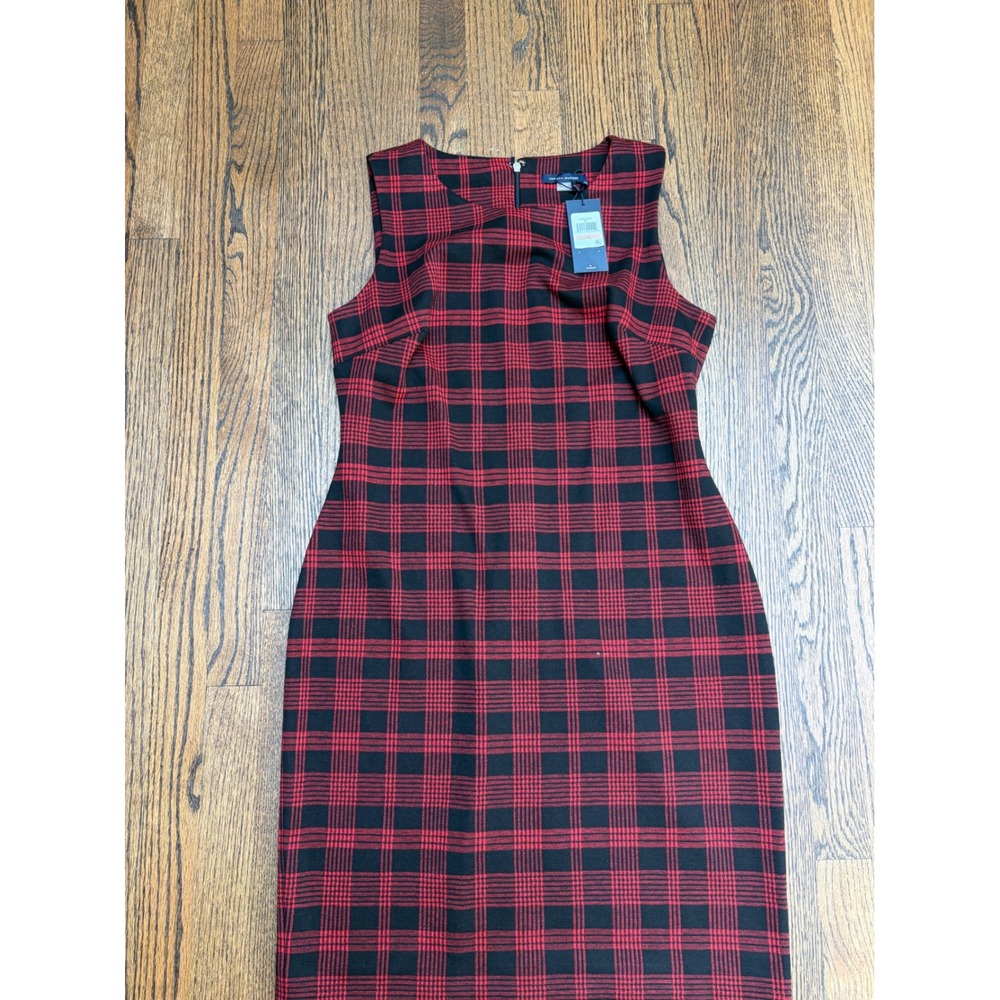 Tommy Hilfiger Sheath Dress 12 Red New Plaid Sleeveless Academia Schoolcore